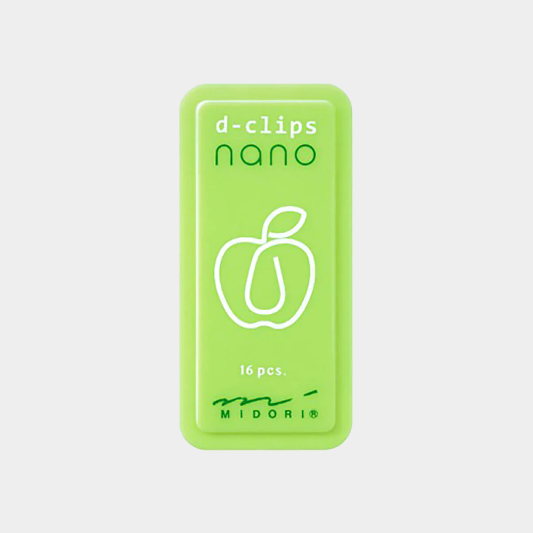 Spinacze Midori D-Clips Nano Jabłko